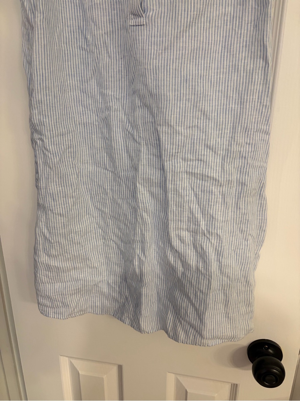 UNTUCKit Lydia Linen Shirt Dress Blue White Size 2 - Picture 3 of 7